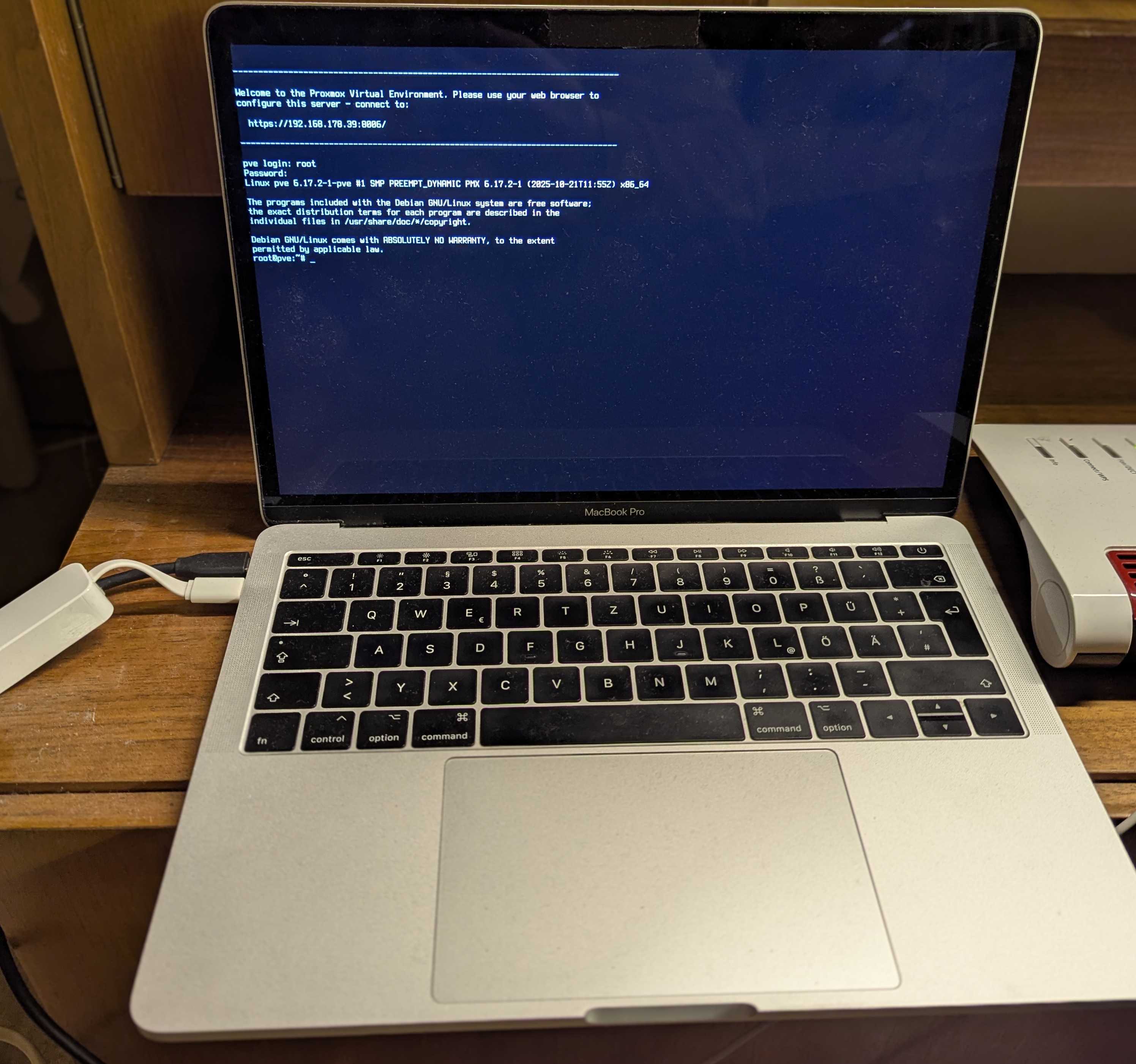 MacBook Pro 2017 – Proxmox Host